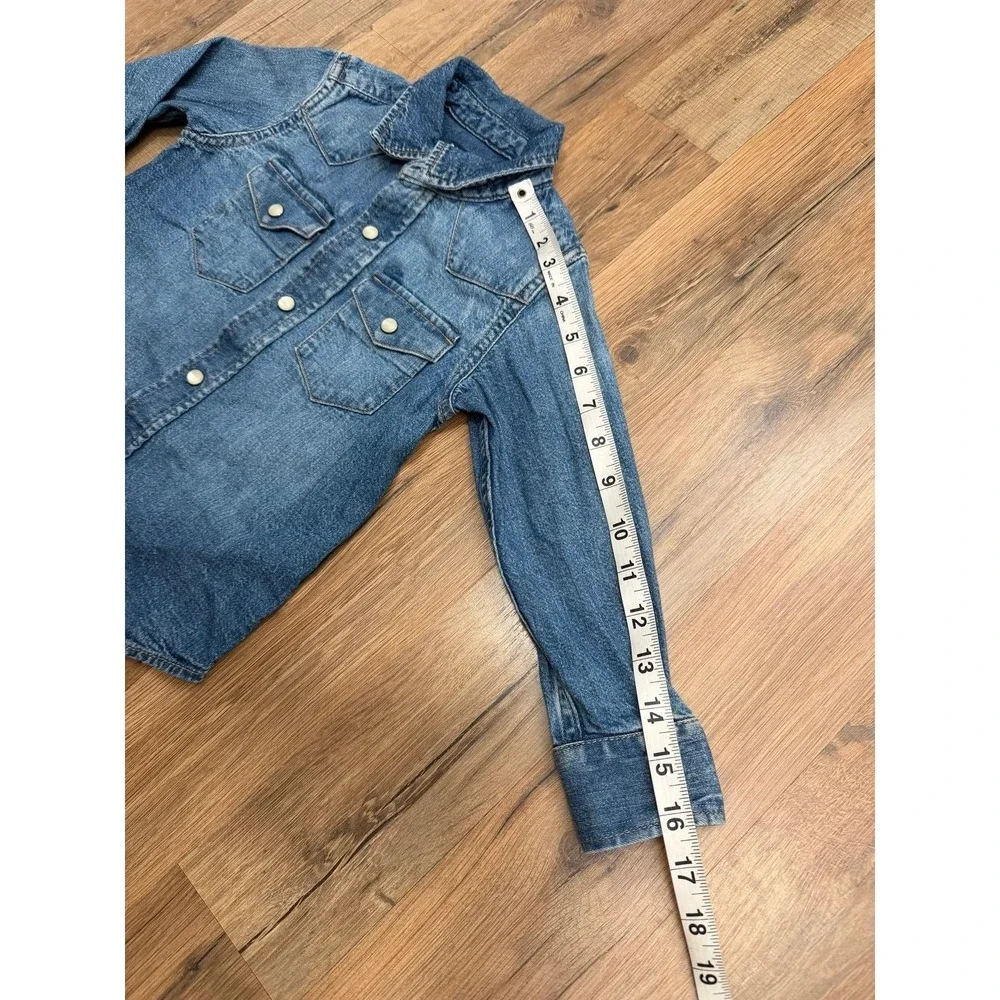 GAP Kids Denim Western Shirt 3 Years Snap Button Long Sleeve Blue Toddler